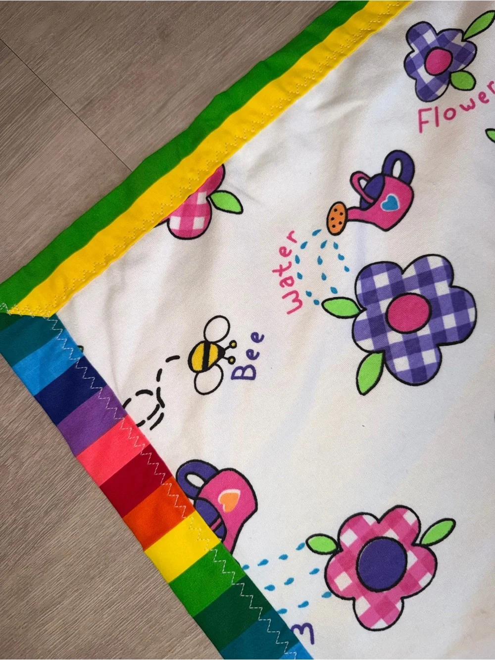 NEW Vintage Baby Toddler Quilt Patchwork Handmade Floral Butterfly Rainbow